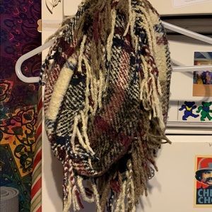 Plaid Fringe Scarf